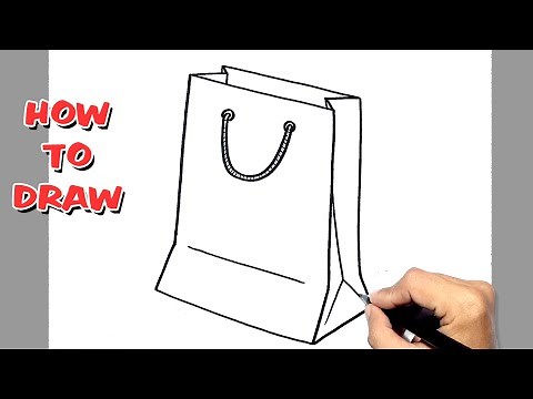 How to Draw Shopping Bag || Papper bag easy drawing and step by step