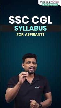 SSC CGL SYLLABUS 💥 EXPLAINED BY VIJAY RAGHUL 💫