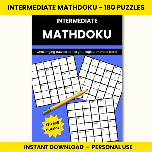 Intermediate Mathdoku Puzzle Collection. 180 Challenging Puzzles for Sudoku and Math Lovers Looking to Test Their Logic and Number Skills. - Etsy