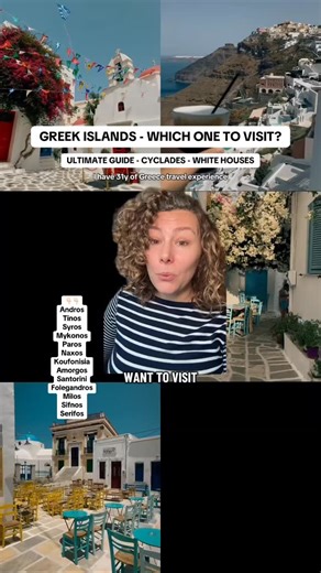 Sophie | Greece travel tips ✈️ on Instagram: "Not sure which Greek island to choose to visit? This is the ultimate guide to choosing the right Greek island ~ (in the Cycladic island group, which are the islands with white houses) . More info? Get one of my guides via my profile 🔗 👉🏻 Santorini Guide 👉🏻 Paros Guide 👉🏻 Naxos Guide 👉🏻 Milos Guide 👉🏻 Ultimate Greece Guide . Or book a call with me! . #whichgreekisland #greekislands #greecetravel #greeceguide #greekislandsguide .l"
