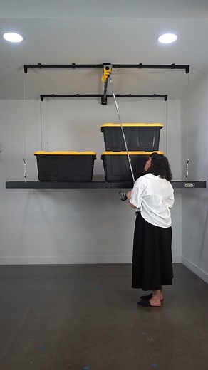 Send your clutter up, up, and away! 🚀 Perfect for getting everything off the floor and out of the way, our new 4' x 8' Storage Lift adds 32 square feet of overhead storage with a 325 lb weight capacity 🙌 Shop now at the link in our bio. #storageideas #storagesolutions #GarageGoals #garagestorage #garagemakeover #storageideas Music: Strobe Musician: Jeff Kaale | SafeRacks