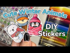 How to Make Stickers | Cute Winter Animals ❄️