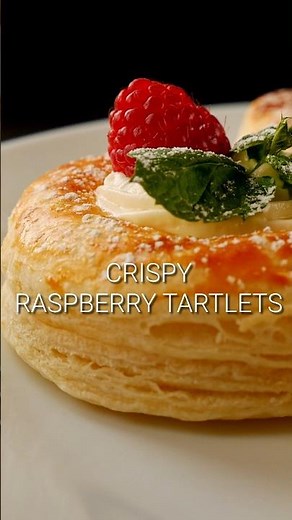 Easy French Dessert Tartlets | Quick & Crispy Raspberry Recipe 🍓🥐