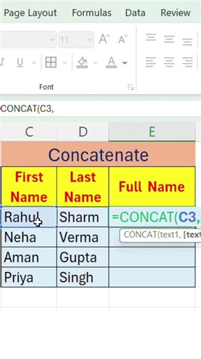 CONCAT Function in Excel | Combine Text Easily