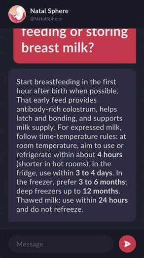 What is the golden period after birth for feeding or storing breast milk?