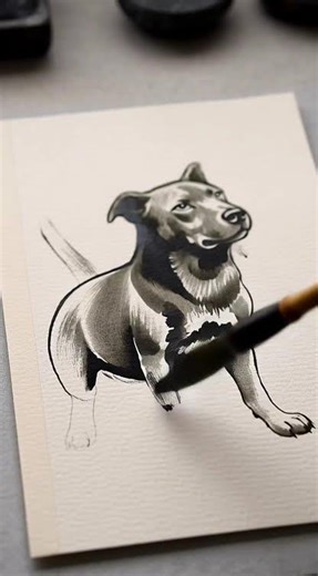 Watch AI Draw a Dog in Ink! Part 1 🐶