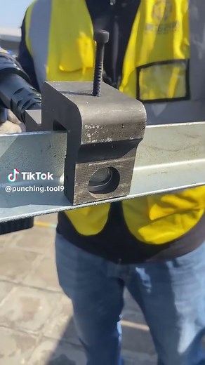 Hand-held punching machine with customizable die head.#steel #punching #automatic #hardwaretools #foryou