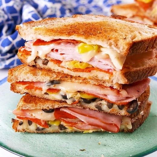 You haven't lived until you've tried Antipasto Grilled Cheese. Full recipe: http://dlsh.it/E8laHGe | Delish
