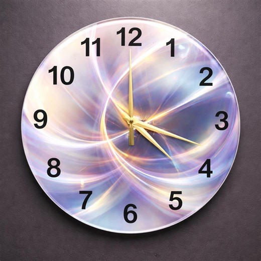 Light Refraction Glass Wall Clock | Modern Abstract Round Decor | Unique Optical Illusion Art for Home & Office - Etsy