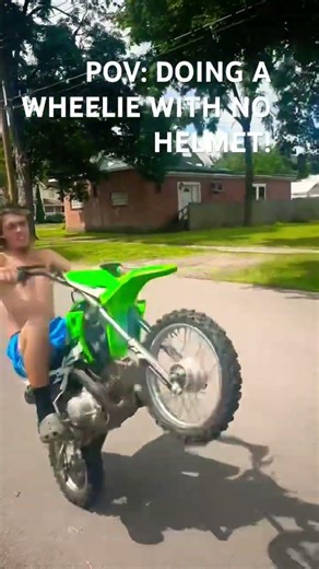 ALWAYS WEAR A HELMET!! #youtubeshorts #like #subscribe #fyp #dirtbike #wheelie