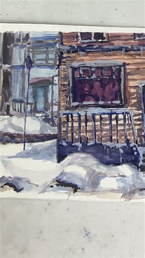 It’s almost snowing time! #painting #snowyart