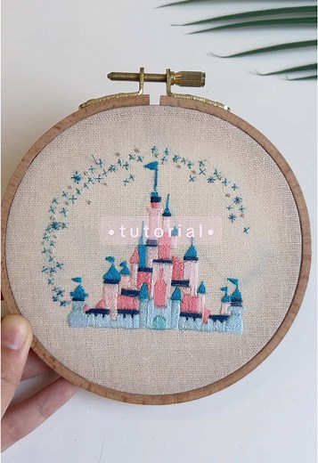 Disney Castle Embroidery Tutorial for Beginners