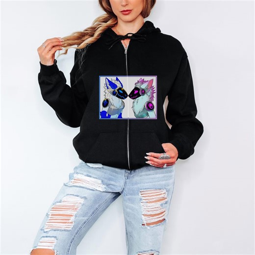Protogen Furry Zip Up Hoodie - Cyberpunk Kapuzenpullover - Furry Art - Etsy.de