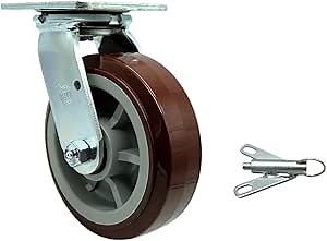 Polyurethane Swivel Top Plate Heavy Duty Caster with 6 Inch Wheel and Bolt on Swivel Lock – 900 lbs. Capacity/Caster - Service Caster Brand