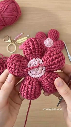 Crochet Flower Keychain Tutorial for Beginners
