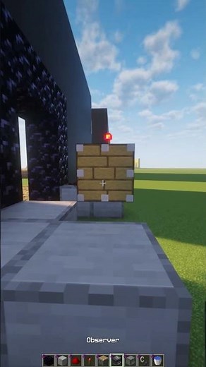 The FASTEST Self-Lighting Portal! ⚡ #Minecraft #Shorts #Redstone Tutorial Build