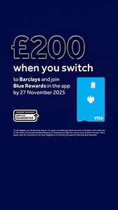 £200 for switching? What a bright idea. Open a Barclays Bank Account, switch, and join Blue Rewards. We’ll even sort everything out for you. Plus, enjoy access to all the benefits that are included with Blue Rewards as soon as you join, including an Apple TV subscription - worth £9.99 per month. To claim your £200, download the Barclays app and use it to complete these steps: ✅ Open a sole Barclays Bank Account (new customers only!) ✅ Use the Current Account Switch Service to initiate a full swi