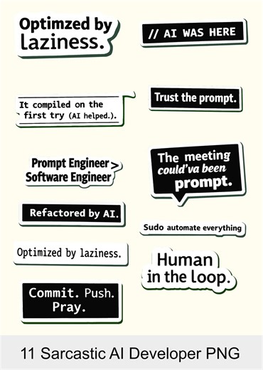 Developer AI Humor PNG Bundle , Funny Programmer Stickers , Chatgpt Coding Quotes , Tech Nerd Cricut Files , Digital Download - Etsy