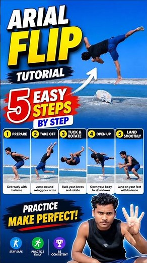 Arial Flip Tutorial in 5 Easy Steps 🔥!! #tutorial #arial #flips #shortvideo #shorts