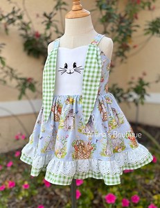 Toddler Easter Dress, Handmade Spring Dress for Girls, Baby Easter Dress, Bunny Face Dress, Baby Easter Outfit - Etsy