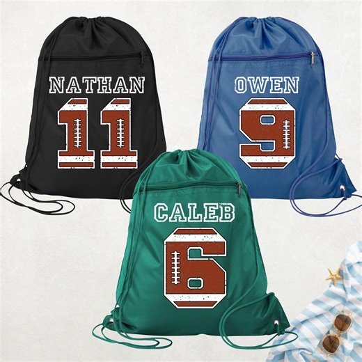 Custom Football Team Name Sports Bag Backpack, Football Name Number Drawstring Bag, Football Gym Bag, Football Player Backpack, Football Bag - Etsy