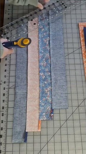 strip-piecing (and cutting) diamond quilt blocks