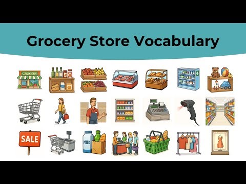 Grocery Store Vocabulary | Vocabulary Learning | Learning with Pictures!
