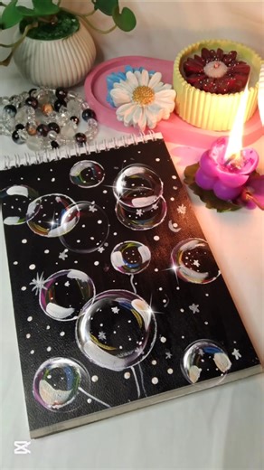 Easy painting technique 😍#how to paint bubbles easily#art #creativity #acrylicpainting #shorts