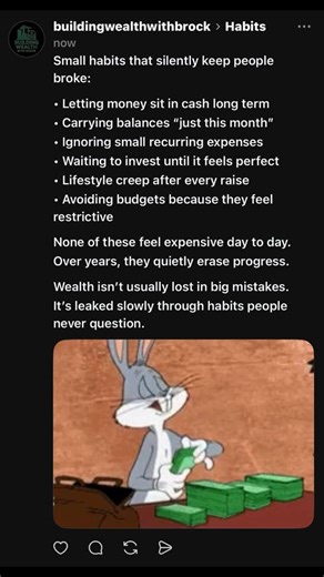 Brock Miller on Instagram: "Most financial stress doesn’t come from one bad decision. It comes from small habits repeated for years. Fixing a few quiet leaks can matter more than chasing big wins. #money #wealth #finance #habits #motivation"
