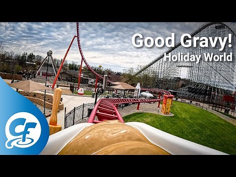 Good Gravy! front seat on-ride 4K POV @60FPS Holiday World & Splashin' Safari