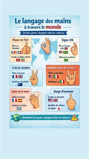Le langage des mains à travers le monde#santé #shorts