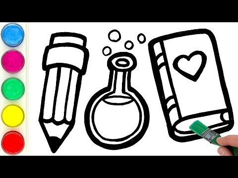 Science Experiment Set Drawing, Painting and Coloring for Kids, Toddlers | Easy Drawing