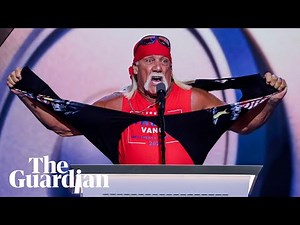 Hulk Hogan hypes up Donald Trump and tears shirt off at Republican national convention