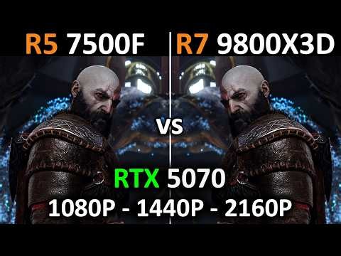 Ryzen 5 7500F vs Ryzen 7 9800X3D | Budget vs Beast! | RTX 5070 | 1080p, 1440p, 4K