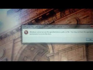 Windows cannot access the specified device,path,or file
