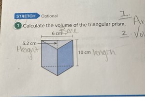 STRETCHOptional1) Calculate the volume of the triangular pris... | Filo