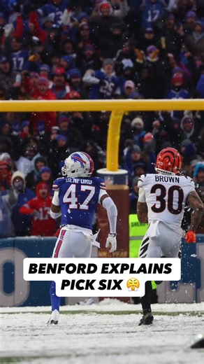 Leading The Charge | Christian Benford said he wasn’t supposed to jump on the play where he intercepted Joe Burrow. Good thing he did 😅 | Instagram