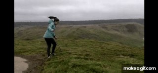 Girl in strong wind on Make a GIF
