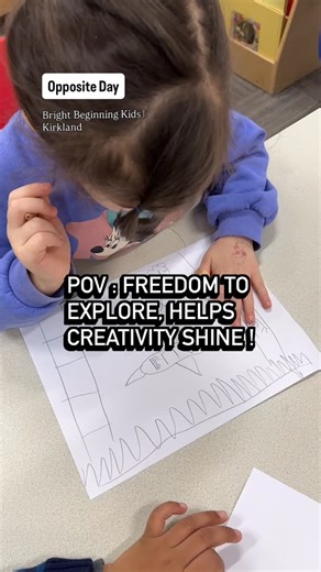 Bright Beginning Kids Academy on Instagram: "Upside-down, backward, and topsy-turvy. Today everything is opposite! From sliding up, standing on clouds, to swimming upside-down, our little artists are exploring a world turned upside down! Schedule a tour & Call to get more details: info@brightbeginningkids.com +1 425-307- 5588"