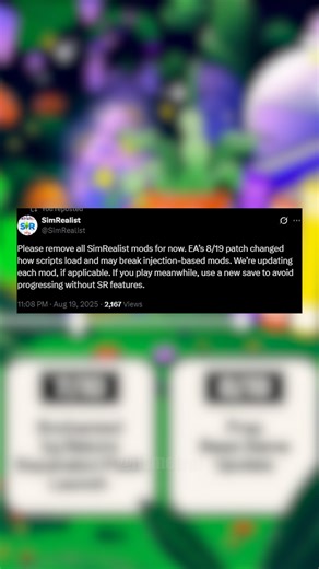 ItsmeTroi on Instagram: "Gotta wait for sims 4 mod creators to update their mods if you’re having sever game issues!! #thesims #sims4"