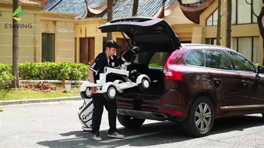 For ESWING 48V 2000W Power Electric Golf Trolley Hot Sell Foldable 4-Wheel Push Cart for Golfers On-the-Go