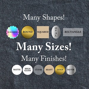 Custom Shaped Stickers, Custom Labels, Round Stickers, Squared Stickers, Scalloped Stickers, Rectangular Stickers, Personalized Labels - Etsy