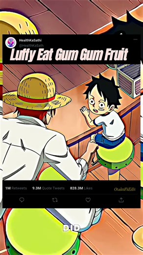 Luffy Eat Gum Gum Fruit 🍓 || One Piece #one piece#trending#shorts#viral