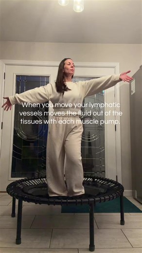 Your lymphatic system doesn’t have a pump. It requires a muscle pump to activate the lymphatic vessels. Rebounding is an excellent exercise for lymphatic drainage. #lymphedema #rebounding #movement @bellicon_