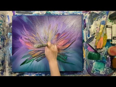 Abstract Acrylic Painting Demo | Lotus Blossom 2.0