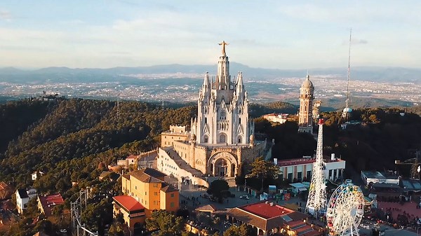 Drone Views of Barcelona, Spain