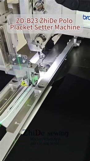Daily job--machines final test before shipment. ZD-B23 ZhiDe Auto Polo Placket Setter Machine