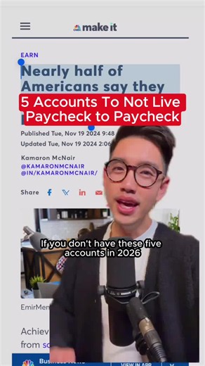 What are the 5 accounts you should have in 2026 to stop living paycheck to paycheck? 💰 Most people focus on how much they make, but not enough on where their money goes. Having the right accounts can help you separate your spending, emergency savings, retirement, and long-term investments so every dollar has a purpose. From a checking account and emergency fund to a 401(k), Roth IRA, and taxable brokerage account, having a simple system can make managing your money much easier. 📈 💬 Comment “S