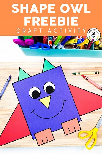 2D Shape Animal Crafts and An Owl FREEBIE! - Crafty Bee Creations