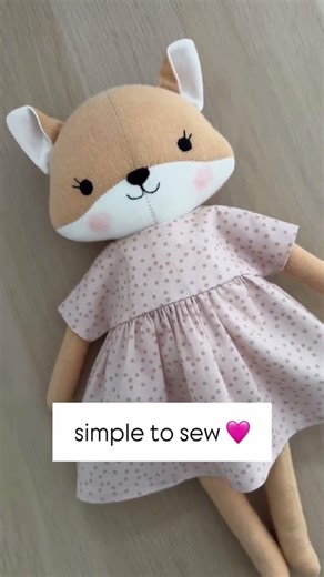 Make a stuffed animal doll with my beginner sewing patterns 🩷 #beginnersewing #sewing